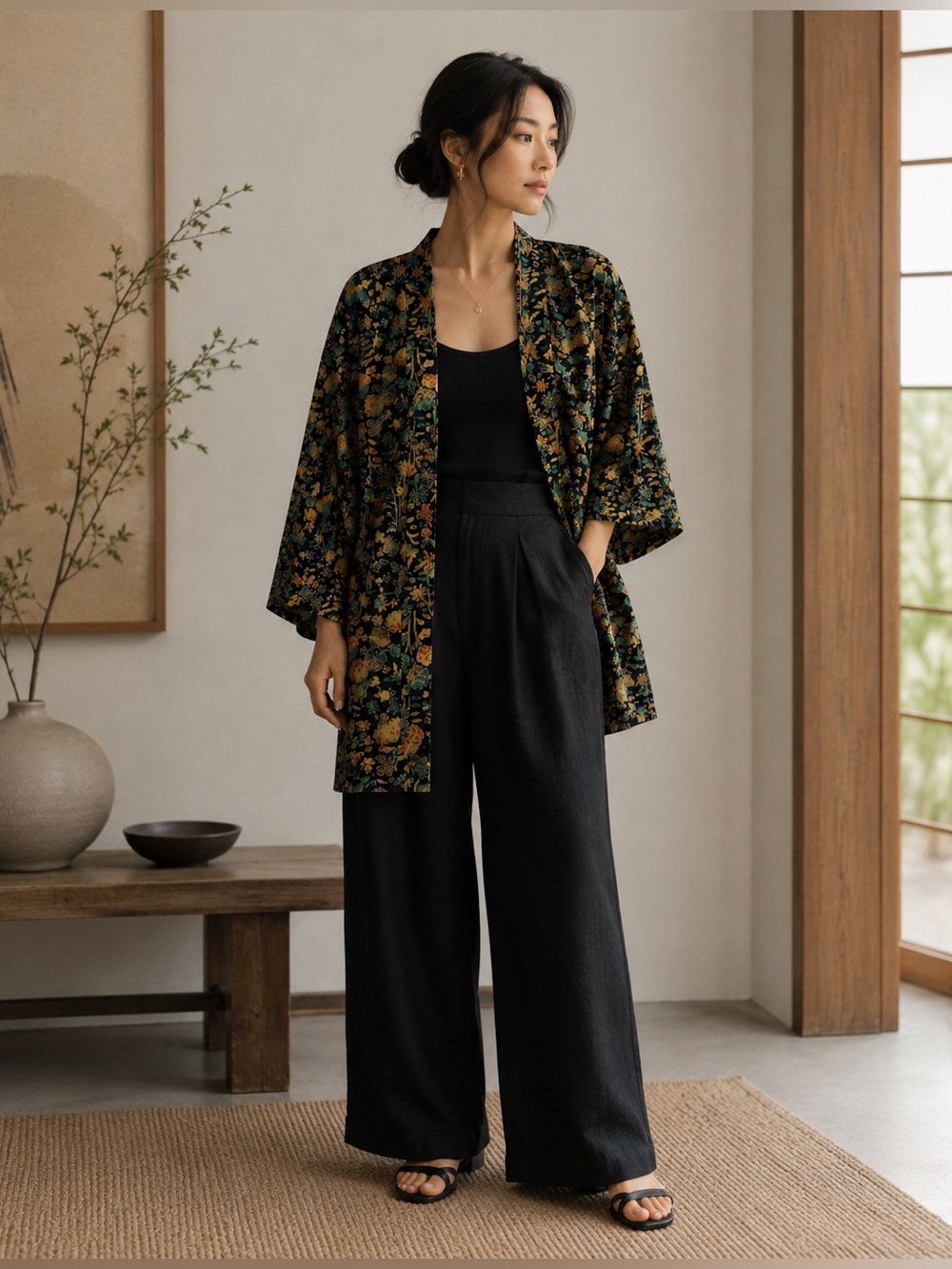 Vintage Japanese Haori | Floral Kimono Jacket | Boho Luxe